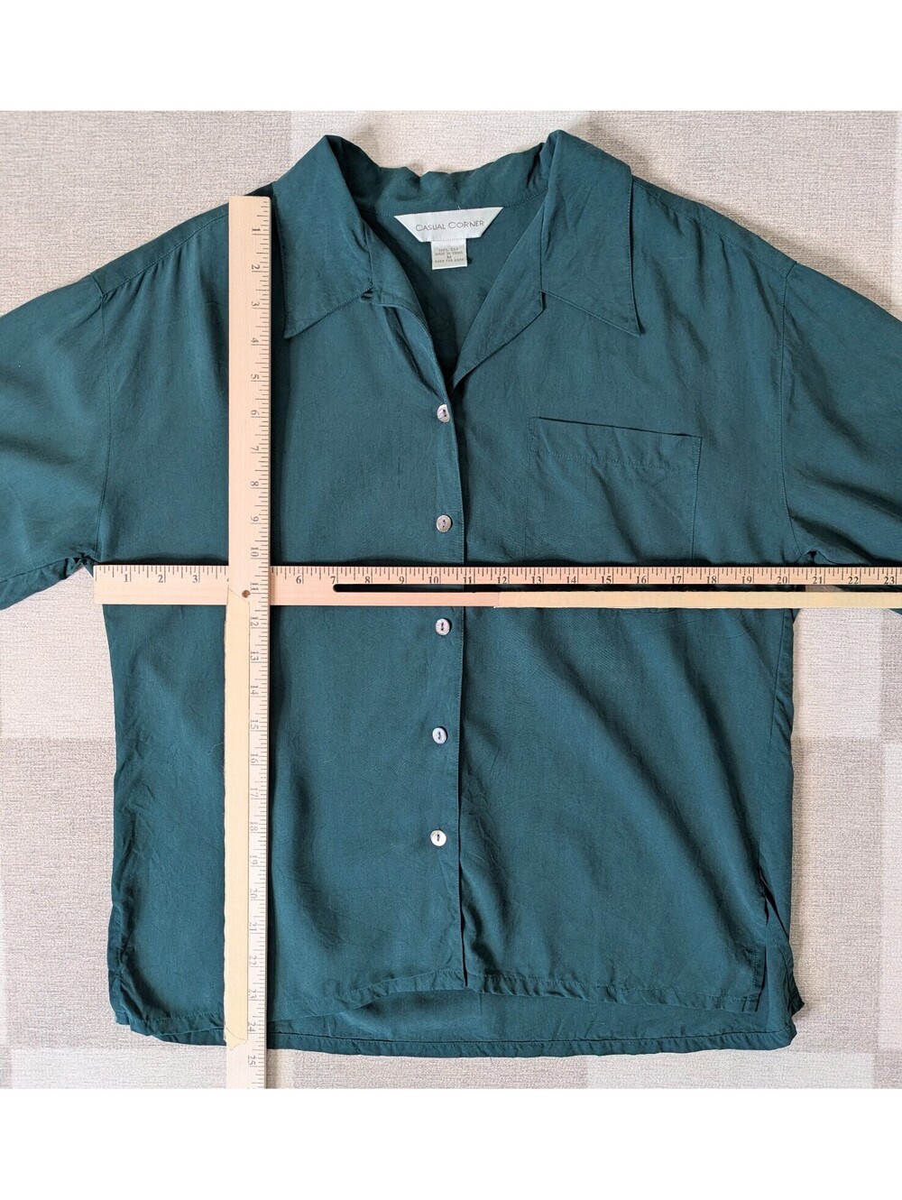 Vintage 90s matte silk button up blouse - Picture 4 of 5